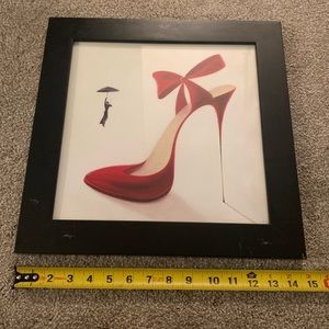 Umbrella parachute into red shoe wall art